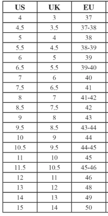 Asics wrestling shoes cheap size chart